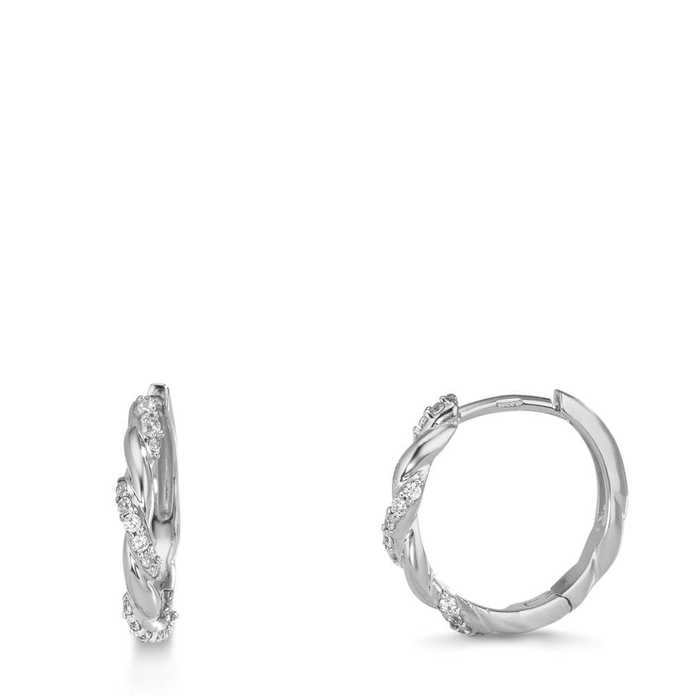 Créoles à charnières Argent Zircone 26 Pierres Rhodié