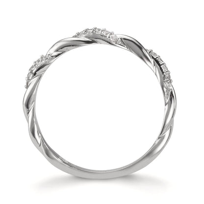 Beisteckring Silber Zirkonia 18 Steine rhodiniert