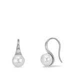 Ohrhänger Silber rhodiniert Süsswasserzuchtperle, 2 Perlen, 8 mm