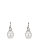 Ohrhänger Silber rhodiniert Süsswasserzuchtperle, 2 Perlen, 8 mm