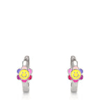 Klappcreolen Silber rhodiniert Smiley