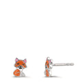 Ohrstecker Silber Zirkonia 6 Steine rhodiniert Fuchs