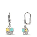 Drop Earrings Silver Zirconia 20 Stones Rhodium plated Butterfly