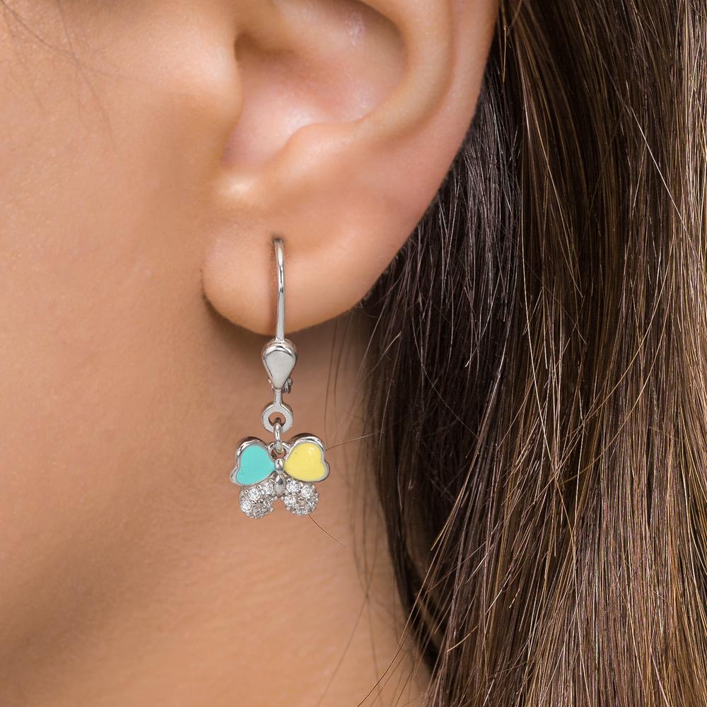 Örhängen Silver Zirkoniumoxid 20 stenar rodiumpläterad fjäril