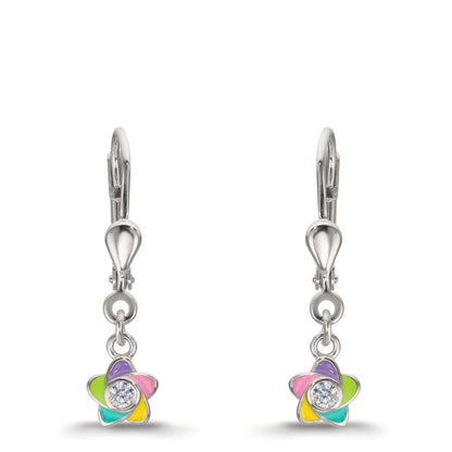 Orecchini Argento Zirconia 2 pietra rodiato