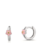 Orecchini circolari Argento Zirconia giallo, 2 pietra rodiato Fiore