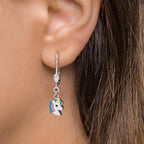 Pendientes Plata Rodio plateado Unicornio