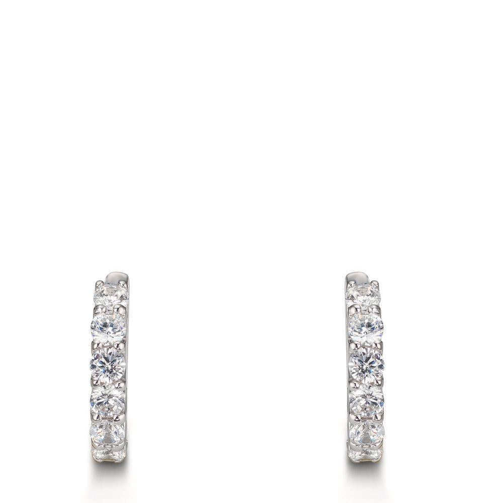 Aro con bisagra Plata Circonita 16 piedras Rodio plateado