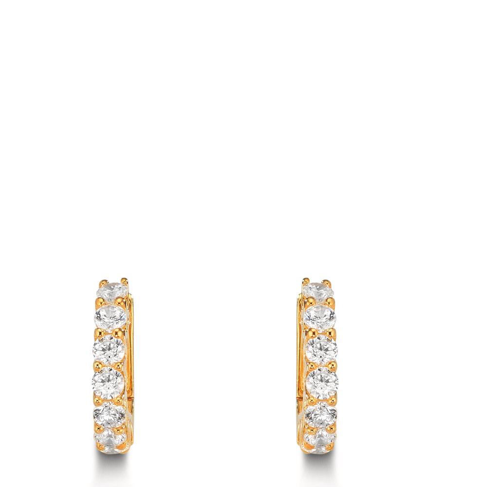 Hopfällbara örhängen Silver Zirkoniumoxid 16 stenar gul guldpläterad