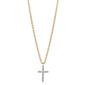 Collier Or jaune 9K Zircone 16 Pierres Croix 38-42 cm