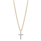 Collier Or jaune 9K Zircone 16 Pierres Croix 38-42 cm