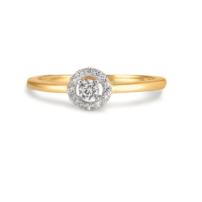 Bague Or jaune 9K Zircone