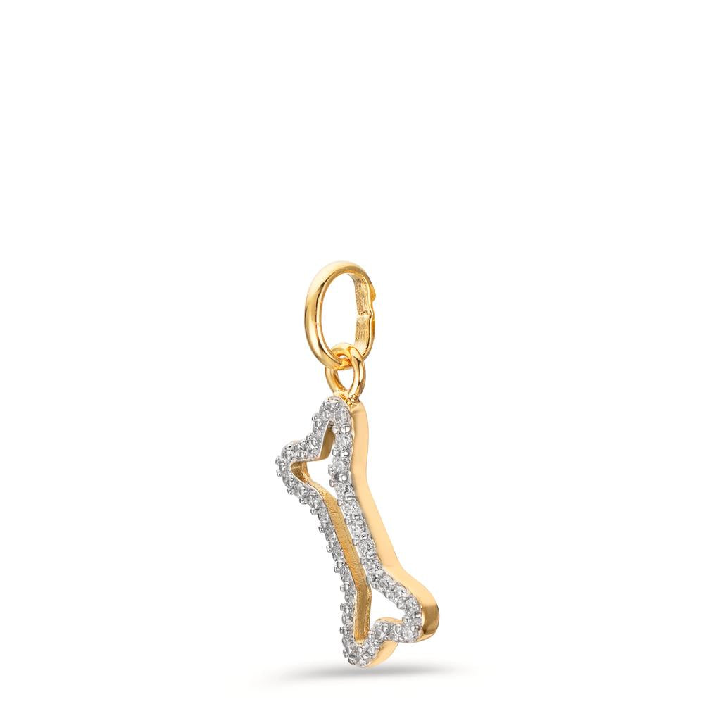 Anhänger 375/9 K Gelbgold Zirkonia Knochen