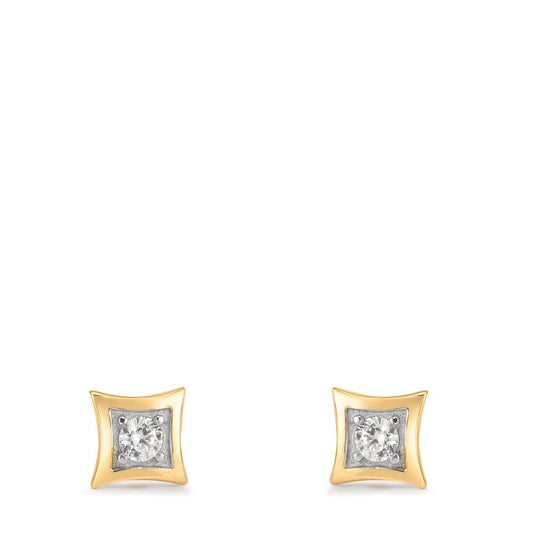 Stud earrings 9k Yellow Gold Zirconia 2 Stones