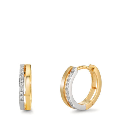Klappcreolen 375/9 K Gelbgold Zirkonia 16 Steine bicolor