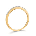 Bague d'éternité Or jaune 9K Zircone 15 Pierres