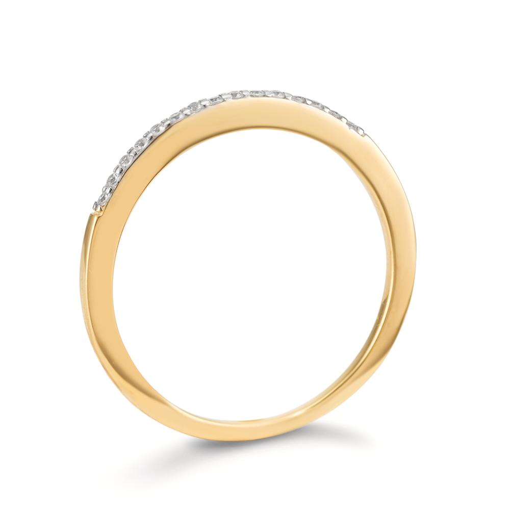 Bague d'éternité Or jaune 9K Zircone 15 Pierres
