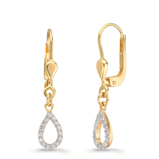 Drop Earrings 9k Yellow Gold Zirconia