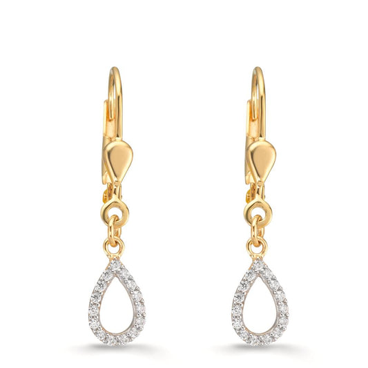 Drop Earrings 9k Yellow Gold Zirconia