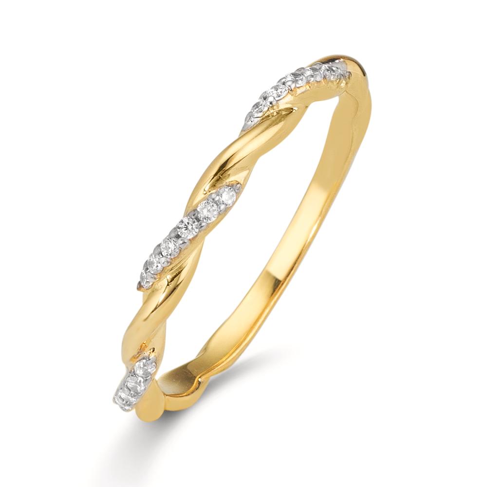 Ring 9k Yellow Gold Zirconia 18 Stones