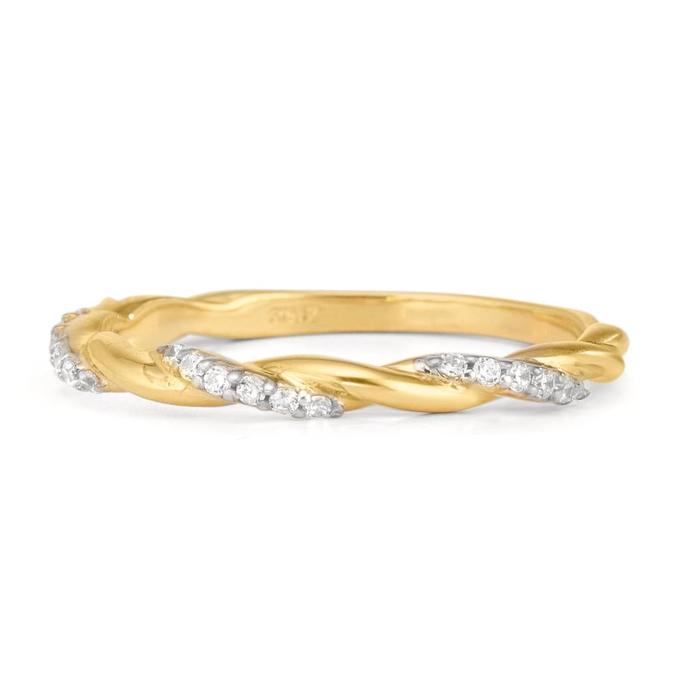 Ring 9k Yellow Gold Zirconia 18 Stones