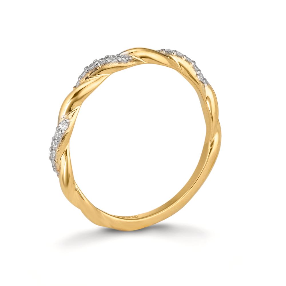 Ring 9k Yellow Gold Zirconia 18 Stones