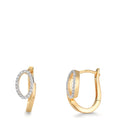 Créoles à charnières Or jaune 9K Zircone
