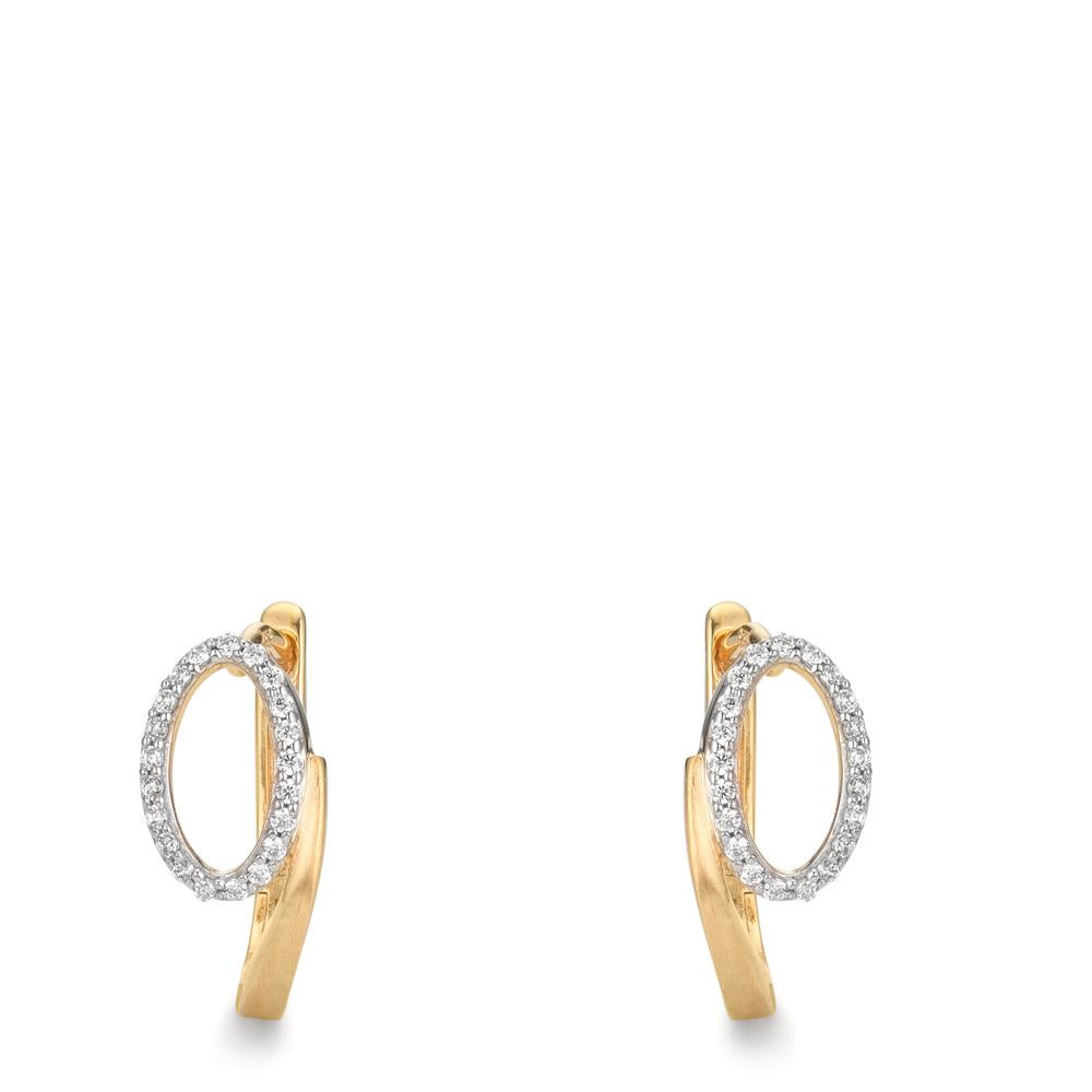 Klappcreolen 375/9 K Gelbgold Zirkonia