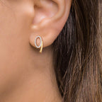 Créoles à charnières Or jaune 9K Zircone