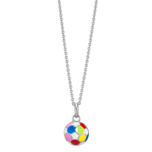 Halskette mit Anhänger Silber rhodiniert Fussball 36-38 cm verstellbar