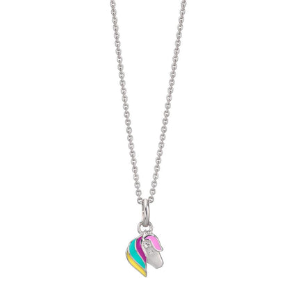 Halskette mit Anhänger Silber Zirkonia rhodiniert Pferd 36-38 cm verstellbar