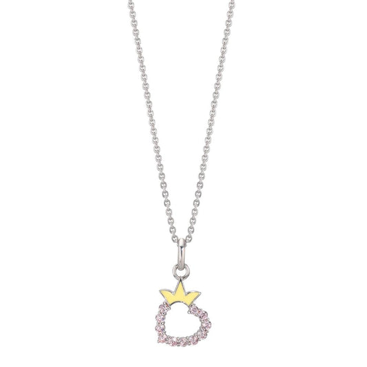 Collar con colgante Plata Circonita Rodio plateado Corazón 36-38 cm