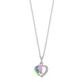 Halskette mit Anhänger Silber Zirkonia rosa rhodiniert Pferd 36-38 cm verstellbar