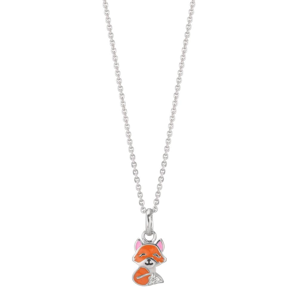 Halsband med hänge Silver rodiumpläterad räv 36-38 cm
