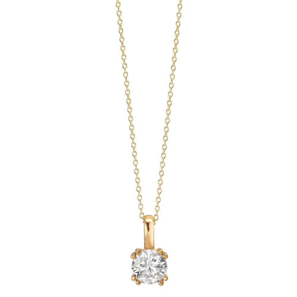 Chaînette avec pendentif Or jaune 9K Zircone 40-42 cm