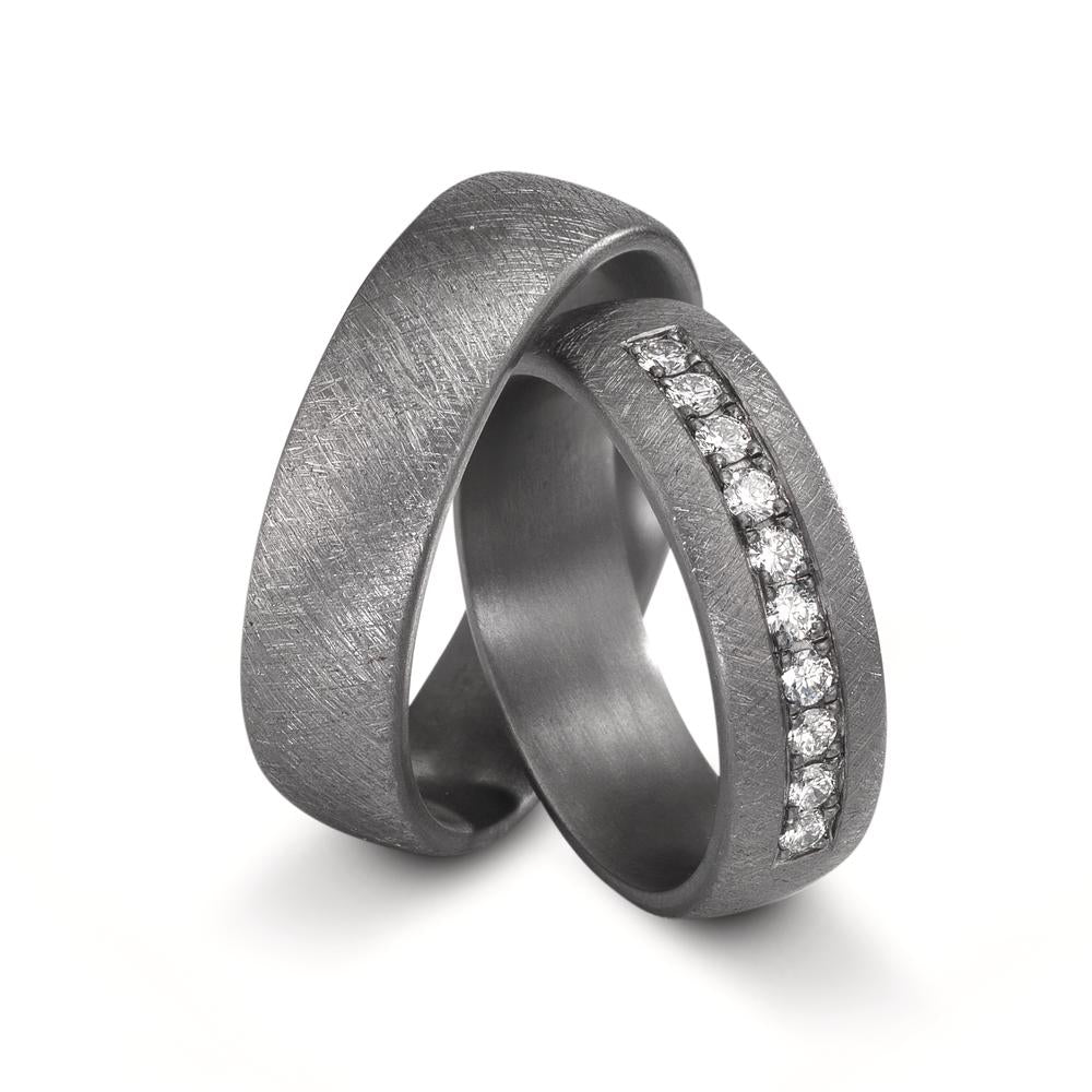 Partnerring 999 Tantal Diamant Lab Grown 0.25 ct, 10 Steine, tw-vsi