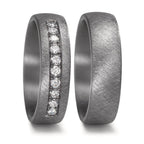Partnerring 999 Tantal Diamant Lab Grown 0.25 ct, 10 Steine, tw-vsi