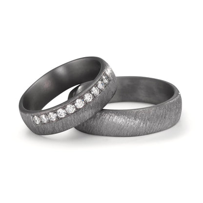 Wedding Ring Tantal 999 Lab-grown Diamond 0.25 ct, 10 Stones, tw-vsi