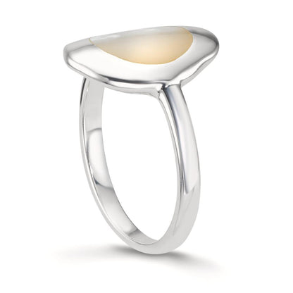 Fingerring Silber Perlmutt weiss Ø14.5 mm