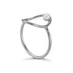 Anello Argento Perla coltivata d'acqua dolce bianco, 3 mm Ø14 mm