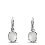 Hoop with pendant Silver Mother of pearl White, 2 Pearls 9-9.5 mm Ø14 mm