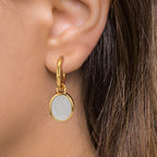 Hoop örhängen med krokar Silver gul guldpläterad pärlemor vit, 2 Pärlor 9-9.5 mm Ø14 mm