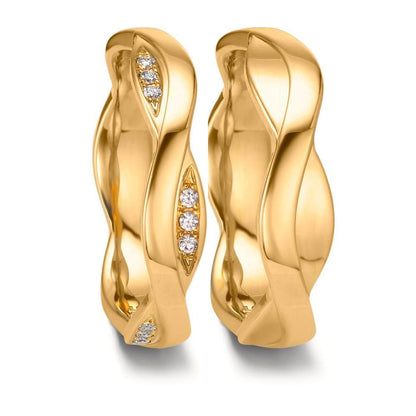 Partnerring 750/18 K Gelbgold Diamant 0.09 ct, 18 Steine, tw-vsi