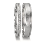 Anello del partner Platino 950 Diamante 0.075 ct, 10 pietra, w-si