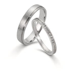 Anello del partner Platino 950 Diamante 0.075 ct, 10 pietra, w-si