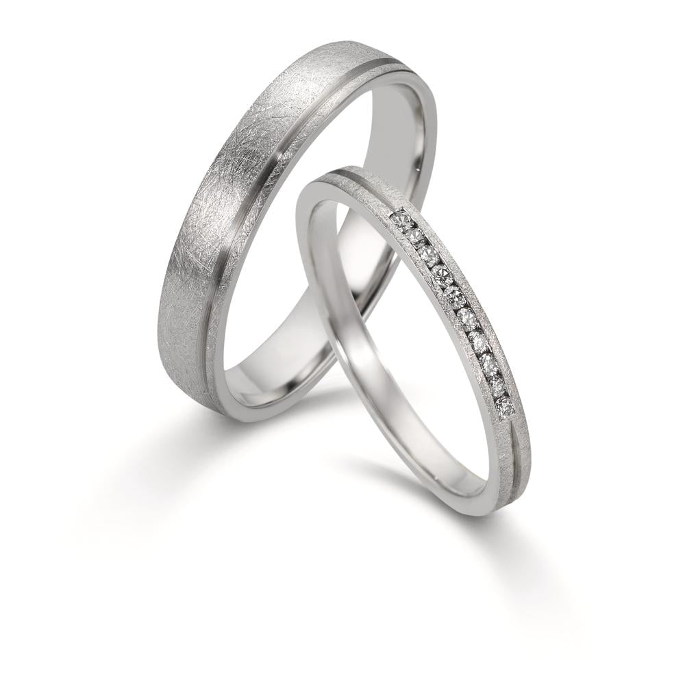 Partnerring 950 platina diamant 0.075 ct, 10 stenar, w-si