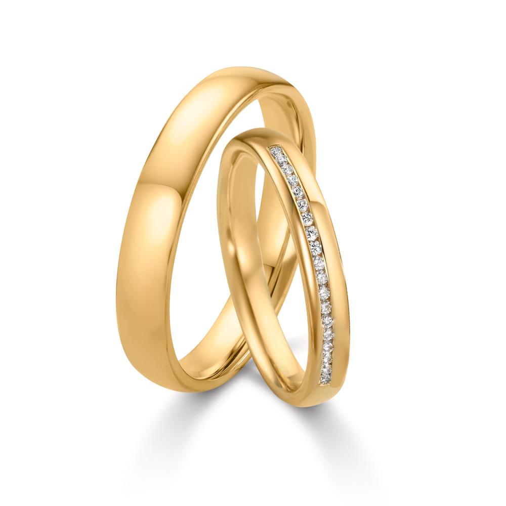 Wedding Ring 18k Yellow Gold Diamond 0.095 ct, w-si