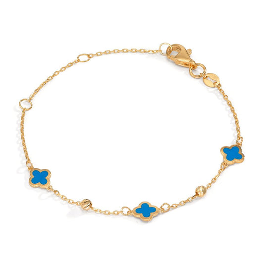 Armband 375/9 K Gelbgold lackiert Blume 12-16 cm verstellbar