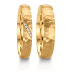 Alliance Or jaune 18K Diamant 0.02 ct, 4 Pierres, w-si