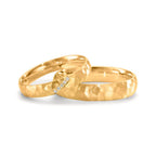 Alliance Or jaune 18K Diamant 0.02 ct, 4 Pierres, w-si
